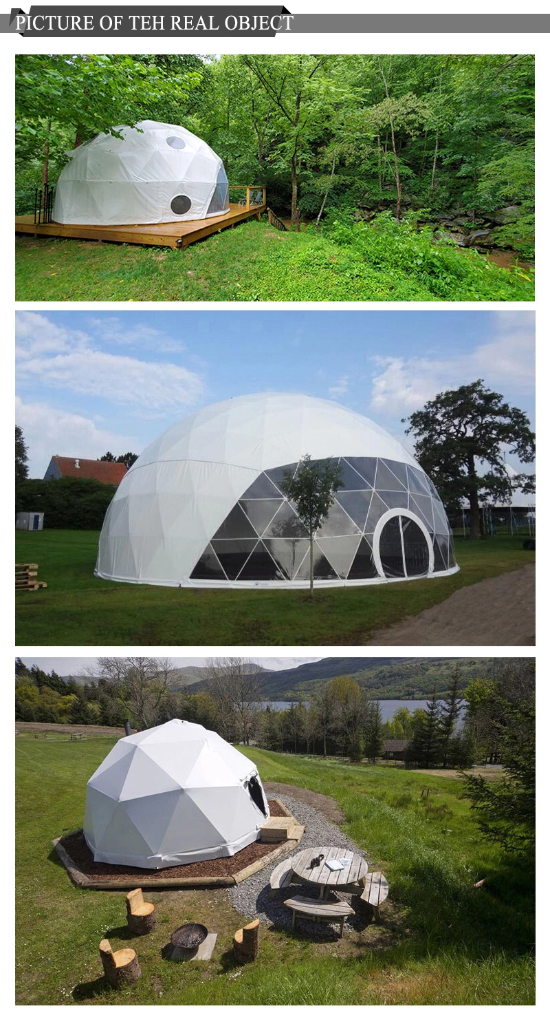 Geodesic Dome Tent Glass Dome House for Camp with Aluminum Frame and Tempered Glass at Factory Price