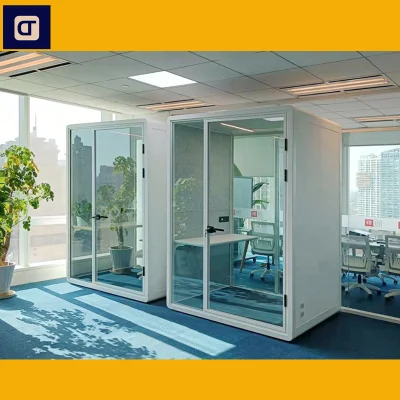 Middle Soundproof Meeting Pod Prefab Office Pods Portable Tiny Outdoor Pod for Home Office and New Business Meeting Room