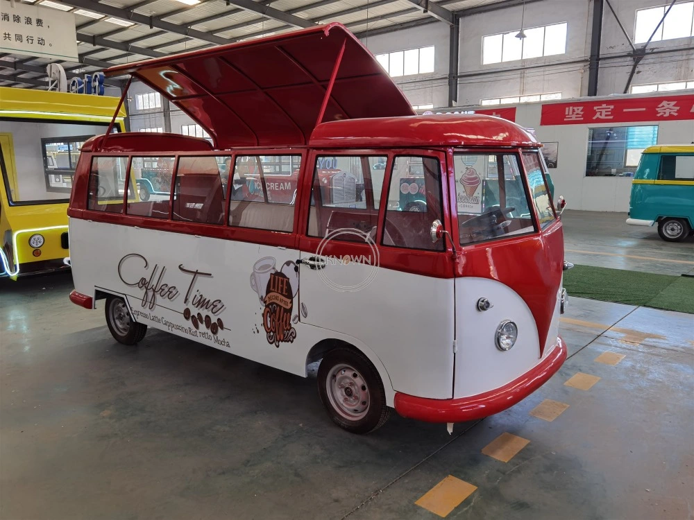 4 Wheels Electric Mobile Food Truck with Ice Cream Drinks Kitchen Applications Customized Color and Logo Food Van for Sale