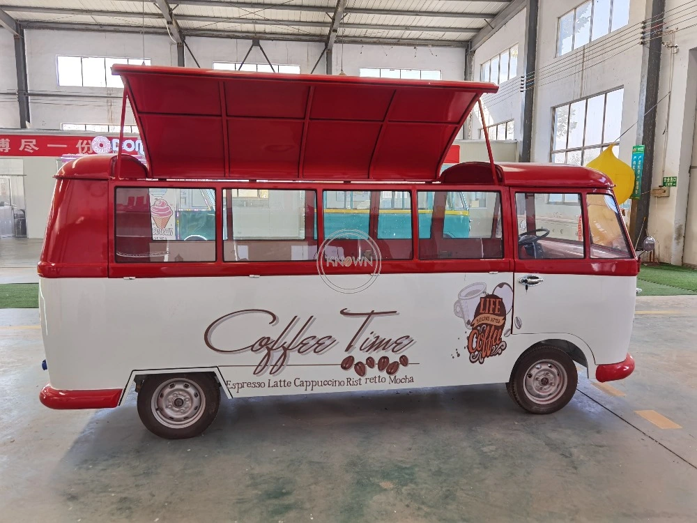 4 Wheels Electric Mobile Food Truck with Ice Cream Drinks Kitchen Applications Customized Color and Logo Food Van for Sale