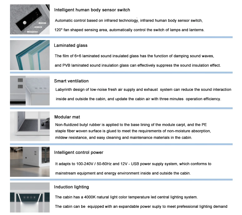 Middle Soundproof Meeting Pod Prefab Office Pods Portable Tiny Outdoor Pod for Home Office and New Business Meeting Room