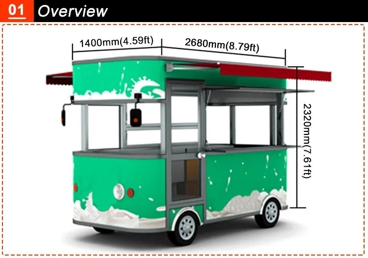 Trailers Food Trucks Hot Dog Pizza Kiosk Cart for Sale/Fast Food Kiosk/Buffet Car